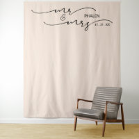 Mr. and Mrs. Cream Wedding Backdrop