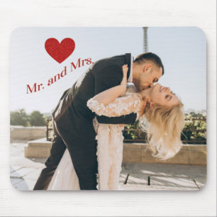 Mr. and Mrs. Custom Wedding Photo  Mouse Pad
