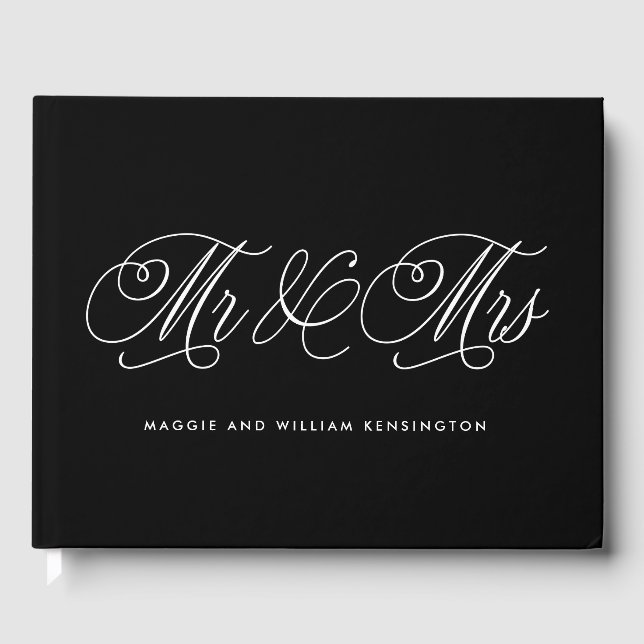 Mr and Mrs EDITABLE COLOR Wedding Guest Book (Front)