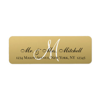 Mr and Mrs Elegant Gold Black Monogram Wedding