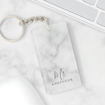 Mr and Mrs | Elegant Marble Modern Script Wedding Keychain<br><div class="desc">"Mr and Mrs" Elegant White Marble Modern Script Personalized Couple Gift

Perfect as wedding gifts for newlywed,  wedding anniversary gifts,  Valentine's day gifts and gift for any occasions.</div>