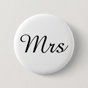 Mr and Mrs   elegant modern matching couple 2 Inch Round Button
