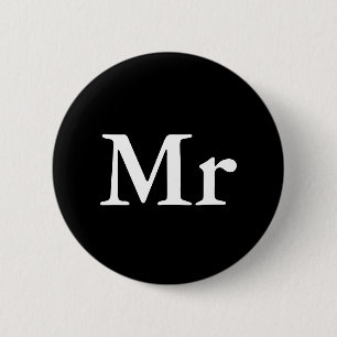 Mr and Mrs   elegant modern matching couple 2 Inch Round Button