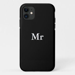 Mr and Mrs   elegant modern matching couple iPhone 11 Case