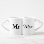 Mr and Mrs | elegant modern matching couple Coffee Mug Set<br><div class="desc">"Mr and Mrs" Matching couple gift with elegant modern black and white design. Perfect for • Lovers/Couple • Newlywed • Wedding anniversary • Valentine's day Click on the customize it button to personalize the design by choosing the background colour you like and even add your own text. Matching items are...</div>