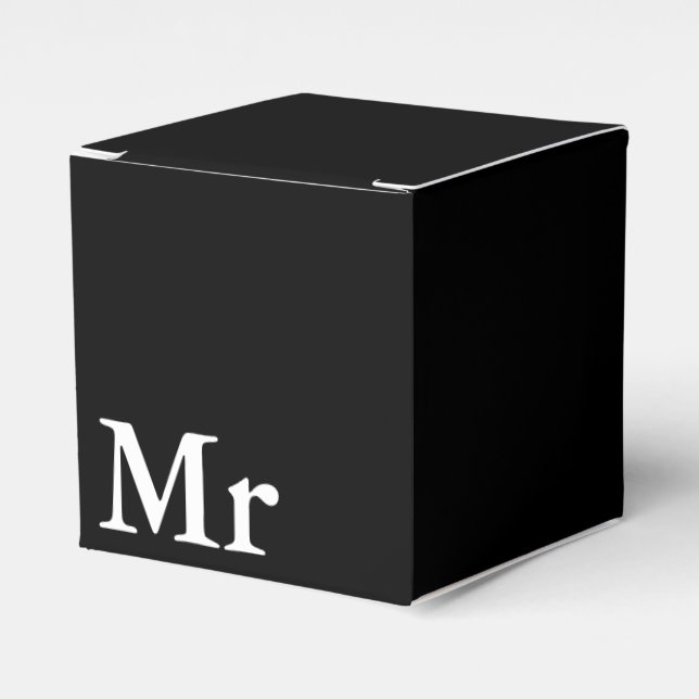 Mr and Mrs | elegant modern matching couple Favor Box (Front Side)