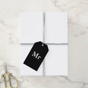 Mr and Mrs   elegant modern matching couple Gift Tags