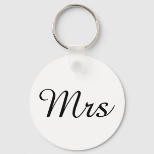 Mr and Mrs   elegant modern matching couple Keychain