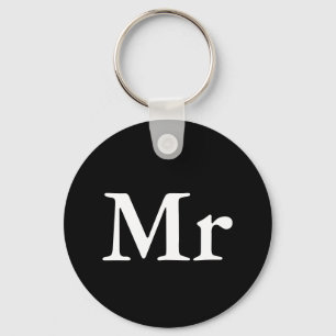Mr and Mrs   elegant modern matching couple Keychain