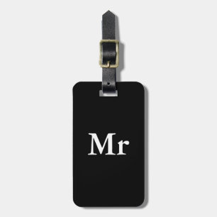 Mr and Mrs elegant modern matching couple Luggage Tag