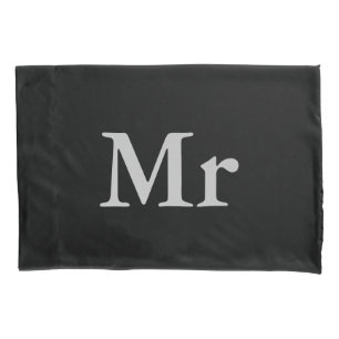 Mr and Mrs   elegant modern matching couple Pillowcase