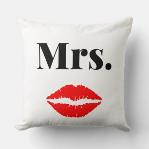 Mr and Mrs elegant modern matching couple Throw Pillow