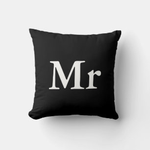 Mr and Mrs   elegant modern matching couple Throw Pillow