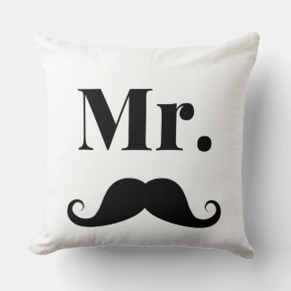 Mr and Mrs | elegant modern matching couple Throw  Throw Pillow