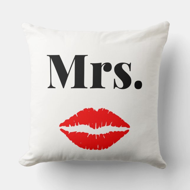 Mr and Mrs | elegant modern matching couple Throw  Throw Pillow (Front)