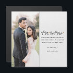 Mr and Mrs Elegant Photo Wedding Thank You Card<br><div class="desc">Express your gratitude with timeless sophistication using our Mr. and Mrs. Elegant Photo Wedding Thank You Card. Featuring a faux linen light grey background and an elegant 'Mr. and Mrs.' design, this card is elevated with your custom photo and personalized thank-you message. Designed as a magnet, it’s both a heartfelt...</div>