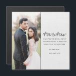 Mr and Mrs Elegant Photo Wedding Thank You Card<br><div class="desc">Express your gratitude with timeless sophistication using our Mr. and Mrs. Elegant Photo Wedding Thank You Card. Featuring a faux linen light grey background and an elegant 'Mr. and Mrs.' design, this card is elevated with your custom photo and personalized thank-you message. Designed as a magnet, it’s both a heartfelt...</div>