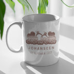 Mr and Mrs Elegant Rose Gold Bride Wedding Gifts Coffee Mug<br><div class="desc">Celebrate love with our 'Mr and Mrs Elegant Rose Gold Bride Wedding Gifts Coffee Mug'! This charming coffee mug is the ideal gift for newlyweds, featuring a pristine white background adorned with a timeless 'Mr and Mrs' logo in elegant rose gold. Personalize it with the family name and wedding date...</div>