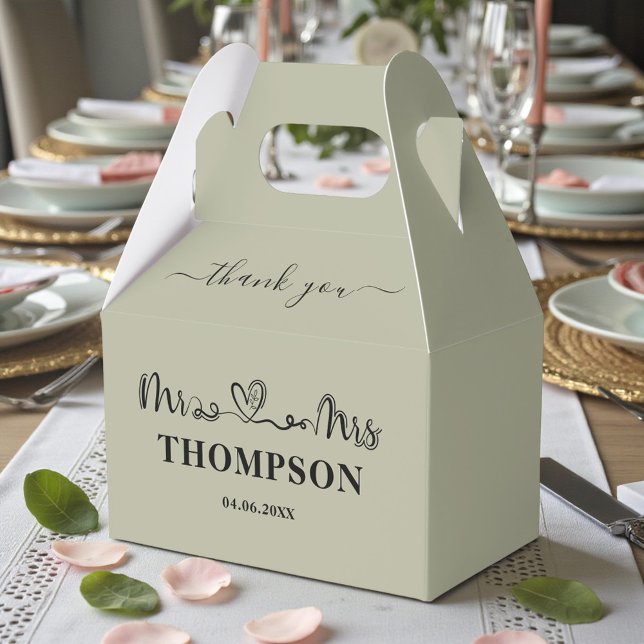 Mr and Mrs Elegant Simple | Cement Grey Favor Box (Creator Uploaded)