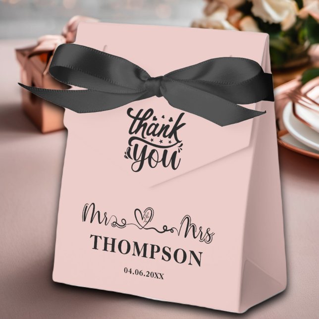 Mr and Mrs Elegant Simple | Rose Gold Favor Box (Creator Uploaded)