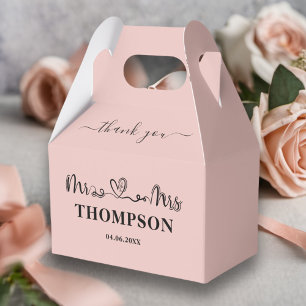 Mr and Mrs Elegant Simple   Rose Gold Favor Box