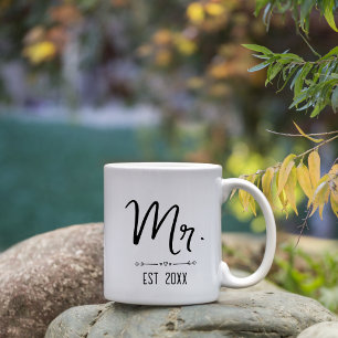 Mr and Mrs Est Wedding Gift Christmas for Couples Mug