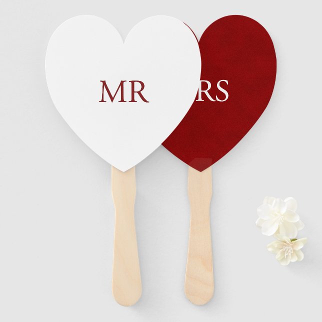Mr and Mrs fans/paddles Hand Fan (Front and Back)