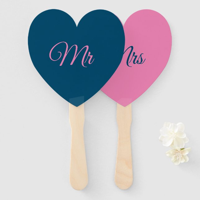 Mr and Mrs fans/paddles Hand Fan (Front and Back)