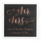 "Mr and Mrs" Faux Copper Script on Black, Wedding