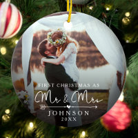 Mr and Mrs First Married Christmas Custom Photo