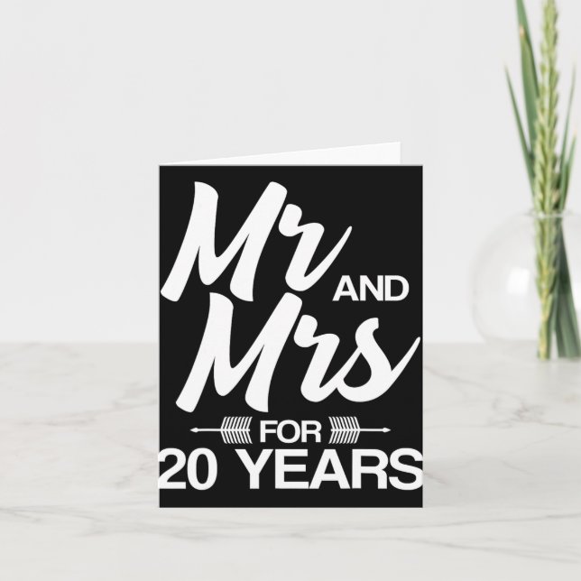 Mr. And Mrs. For 20 Years 20th Wedding Anniversary Card (Front)