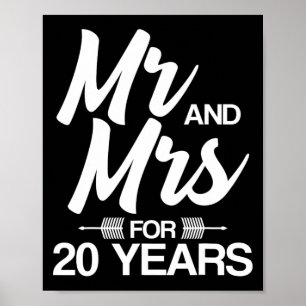 Mr. And Mrs. For 20 Years 20th Wedding Anniversary Poster