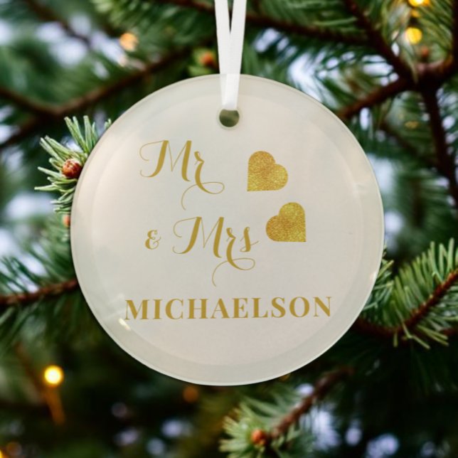 Mr. and Mrs. Glass Ornament (Creator Uploaded)