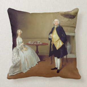 Mr and Mrs Hill, c.1750-51 (oil on canvas) Throw Pillow