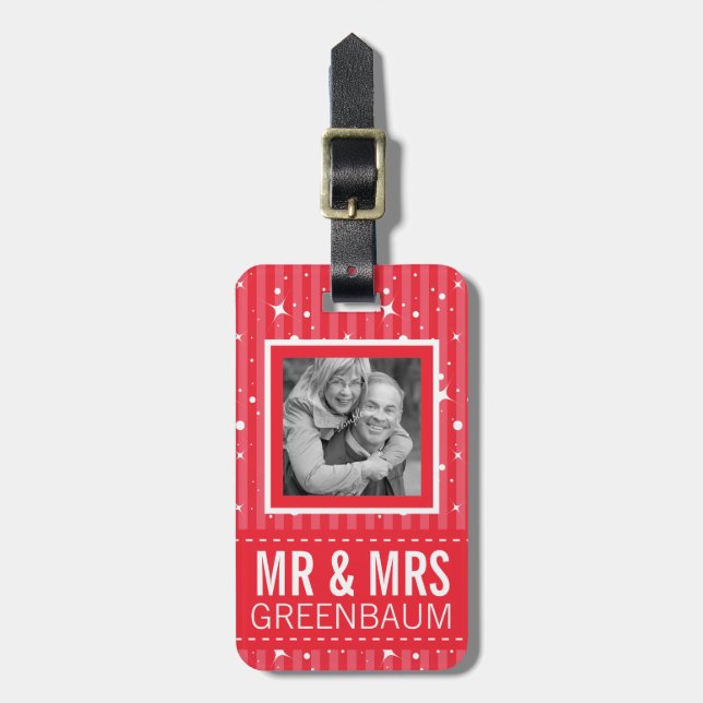 Mr and Mrs Holiday Travellers Vacation Luggage Tag (Front Vertical)