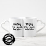 Mr. and Mrs. Hubby and Wifey Custom Couple  Coffee Mug Set<br><div class="desc">We all do have that amazing couple who are getting married. this will definitely be the best wedding gift to get for the newly weds. imagine the joy on their faces when you present them this custom couples mug set with their names on it. make it truly theirs by adding...</div>