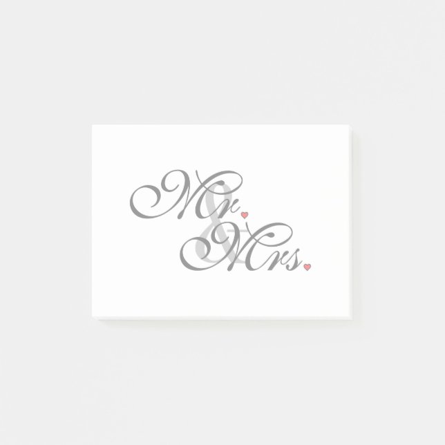 Mr. and Mrs. Husband Wife His Her Newly Weds Post-it Notes (Front)