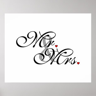 Mr. and Mrs. Husband Wife His Her Newly Weds Poster