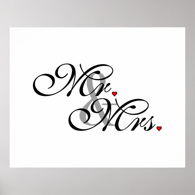 Mr. and Mrs. Husband Wife His Her Newly Weds Poster (Front)