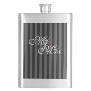 Mr. and Mrs. Husband Wife His Hers Newly Weds Hip Flask