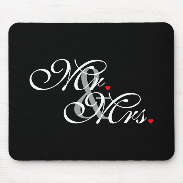 Mr. and Mrs. Husband Wife His Hers Newly Weds Mouse Pad (Front)