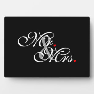 Mr. and Mrs. Husband Wife His Hers Newly Weds Plaque