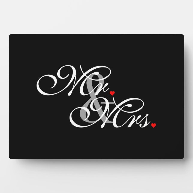 Mr. and Mrs. Husband Wife His Hers Newly Weds Plaque (Front)