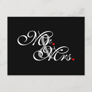 Mr. and Mrs. Husband Wife His Hers Newly Weds Postcard