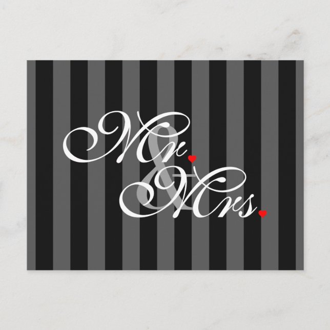 Mr. and Mrs. Husband Wife His Hers Newly Weds Postcard (Front)