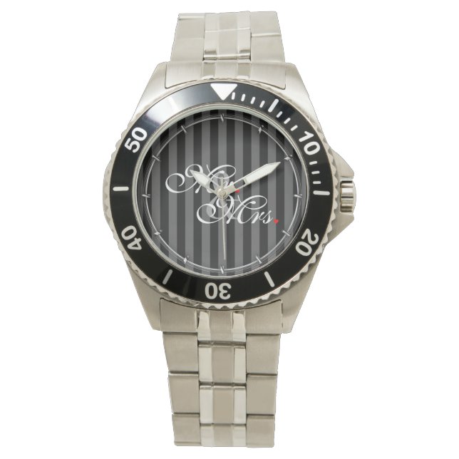 Mr. and Mrs. Husband Wife His Hers Newly Weds Watch (Front)