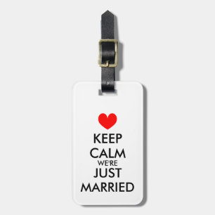 Mr and Mrs keep calm just married luggage tags