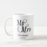 Mr and Mrs Minimal Modern Wedding Gift Coffee Mug<br><div class="desc">Mr and Mrs  Minimal Modern Wedding Gift Coffee Mug. Perfect gift for your favourite newly weds or couple. Easy to customize. Get yours today!</div>