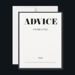 Mr and Mrs Modern Bold Wedding Advice Card<br><div class="desc">Personalize the custom text  above. You can also click the "Customize Further" to make further changes and to remove any text. You can find additional coordinating items in our "Mr and Mrs Modern Bold" collection.</div>