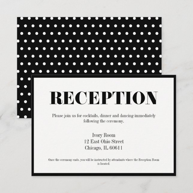 Mr and Mrs Modern Bold Wedding Reception Card (Front/Back)
